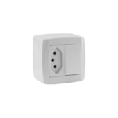 Interruptor Sobrepor 1 Seção + Tomada 10A Ilumi