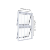 Janela 100x60cm Máximo Duplo Vertical com Grade Lucasa