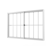 Janela 2 Folhas 100x120cm Vidro Liso Branca com Grade Líder