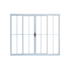 Janela 4 Folhas 100x150 Vidro Liso Branco com Grade Líder