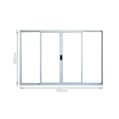 Janela 4 Folhas 100x150cm Vidro Liso Branco Líder