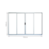Janela 4 Folhas 100x150cm Vidro Liso Branco Líder