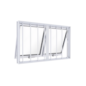 Janela 60x100cm Ar Duplo Horizontal com Grade Lucasa