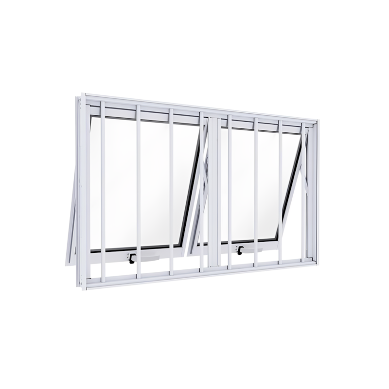 Janela 60x100cm Ar Duplo Horizontal com Grade Lucasa