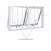 Janela 60x100cm Ar Duplo Horizontal com Grade Lucasa