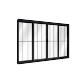 Janela Correr 4 Folhas Preta com Grade 100x150cm PA384.0 Lucasa