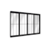 Janela Correr 4 Folhas Preta com Grade 100x150cm PA384.0 Lucasa