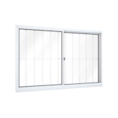 Janela de Correr 100x100cm com Grade 2 Folhas Aluminio Lucasa
