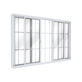 Janela de Correr 100x150cm 2 Folhas com Grade Central Lucasa