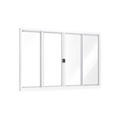 Janela de Correr Alumínio 4 Folhas 100x150cm Branco Riobras Janela de Correr Alumínio 4 Folhas 100x150cm Branco Riobras
