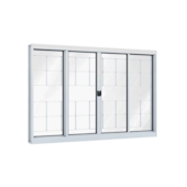 Janela de Correr com Grade em Aço 4 Folhas 100x120cm Riobras Janela de Correr com Grade em Aço 4 Folhas 100x120cm Riobras