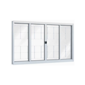 Janela de Correr com Grade em Aço 4 Folhas 100x150cm Riobras Janela de Correr com Grade em Aço 4 Folhas 100x150cm Riobras