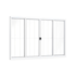 Janela de Correr em Alumínio 4 Folhas Central com Grade 100x150cm Branco Riobras