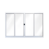 Janela de Correr em Alumínio 4 Folhas Central sem Grade 100x120cm Branco Riobras