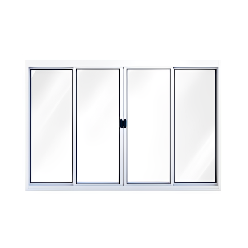 Janela de Correr em Alumínio 4 Folhas Central sem Grade 100x120cm Branco Riobras