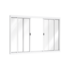 Janela de Correr em Alumínio 4 Folhas Central sem Grade 100x120cm Branco Riobras