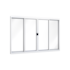 Janela de Correr em Alumínio 4 Folhas Central sem Grade 100x120cm Branco Riobras