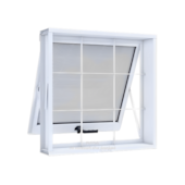 Janela Máximo-Ar com Grade Quadrada e Vidro Pronta 50x50 Branco Riobras Janela Máximo-Ar com Grade Quadrada e Vidro Pronta 50x50 Branco Riobras