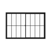 Janela Slim 100x150cm 2 Folhas com Grade e Vidro Reflex Preto Líder