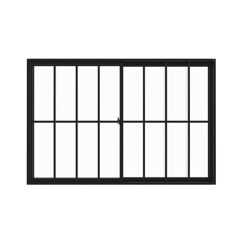 Janela Slim 100x150cm 2 Folhas com Grade e Vidro Reflex Preto Líder