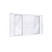 Janela Veneziana Alumínio Branco Correr Central com Grade 120x200cm Lucasa Janela Veneziana Alumínio Branco Correr Central com Grade 120x200cm Lucasa