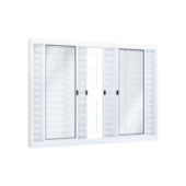 Janela Veneziana com Grade em Aço 6 Folhas 100x100cm Riobras Janela Veneziana com Grade em Aço 6 Folhas 100x100cm Riobras