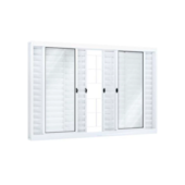 Janela Veneziana com Grade em Aço 6 Folhas 100x120cm Riobras Janela Veneziana com Grade em Aço 6 Folhas 100x120cm Riobras