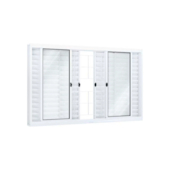 Janela Veneziana com Grade em Aço 6 Folhas 100x150cm Riobras Janela Veneziana com Grade em Aço 6 Folhas 100x150cm Riobras