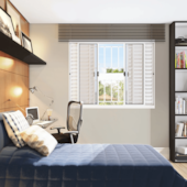 Janela Veneziana com Grade em Alumínio 6 Folhas 100x120cm Riobras