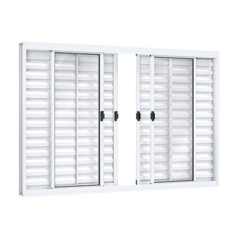 Janela Veneziana de Correr Abertura Central sem Grade 100x120cm Riobras