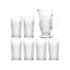 Jarra com 6 Copos de Vidro Diamante 1l/300ml Lyor