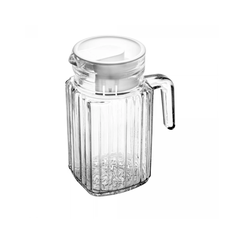 Jarra Porta de Geladeira de Vidro com Tampa em Plástico Branca 650ml Lyor
