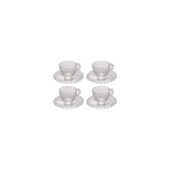 Jogo de 4 Xícaras de Café e Pires Cristal 80ml Wolff