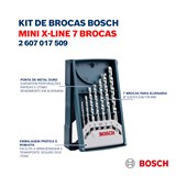 Jogo de Brocas para Alvenaria Mini X-Line 3-8mm 7 Peças Bosch