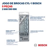 Jogo de Brocas para Concreto CYL-1 com 5 Peças Bosch
