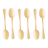 Jogo de Colheres para Sobremesa com 6 Unidades Inox Gold 12cm Lyor Jogo de Colheres para Sobremesa com 6 Unidades Inox Gold 12cm Lyor