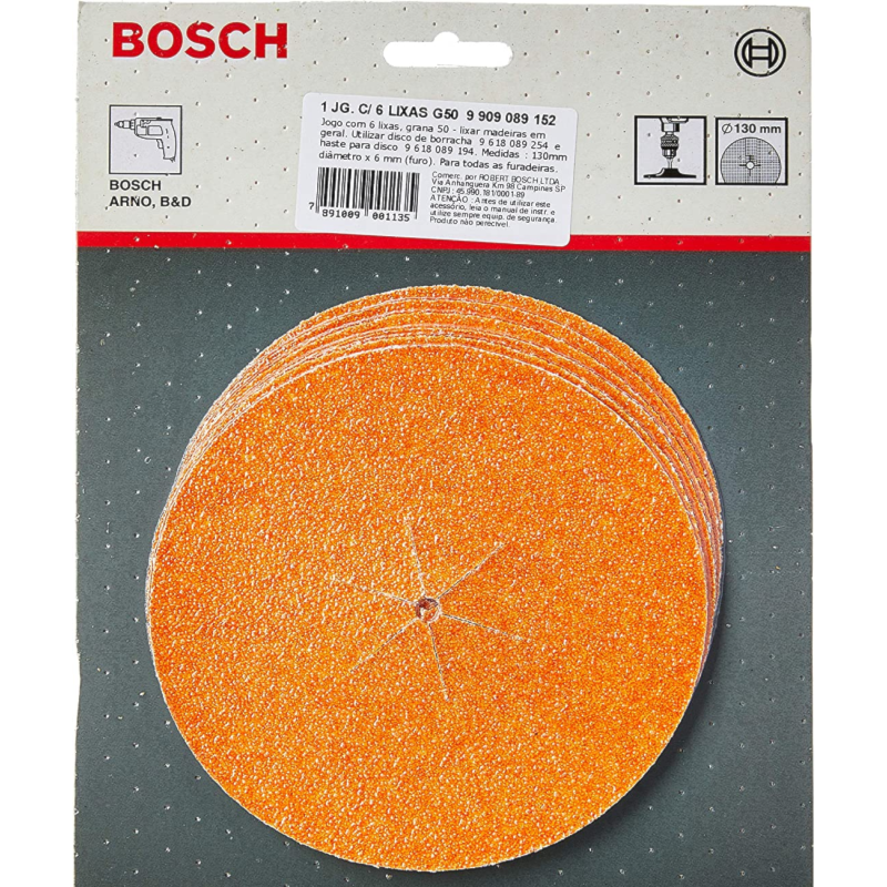 Jogo de Lixas para Furadeira GR 50 Ref. 9909089152 Bosch