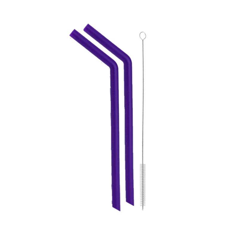 Kit 2 Canudos com Escova de Silicone Roxo Bono Home