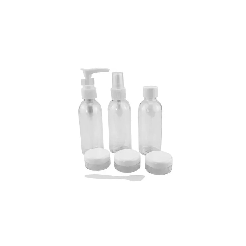 Kit 3 Potes e 3 Frascos em Plástico para Viagem 70ml Clinck