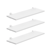 Kit 3 Prateleiras Branca com Suporte Concept 20x60cm Part-K Kit 3 Prateleiras Branca com Suporte Concept 20x60cm Part-K