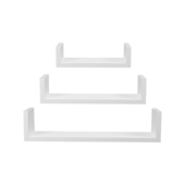 Kit 3 Prateleiras Branco Tipo U Decorare Prat-K Kit 3 Prateleiras Branco Tipo U Decorare Prat-K