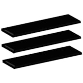 Kit 3 Prateleiras Decorare Preta com Bucha 10x40cm Prat-K