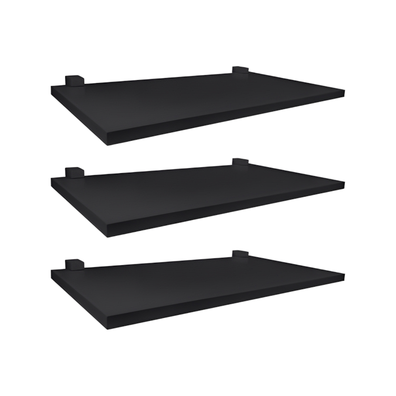 Kit 3 Prateleiras Preta 1,2x20x40cm Me Leve Pratik