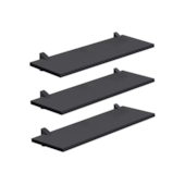 Kit 3 Prateleiras Preta com Suporte Concept 20x60cm Prat-K Kit 3 Prateleiras Preta com Suporte Concept 20x60cm Prat-K