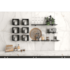 Kit 3 Prateleiras Preta com Suporte Concept 20x60cm Prat-K