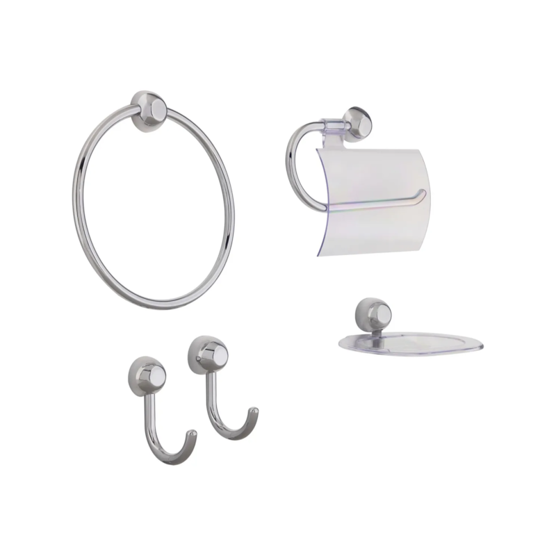 Kit Acessórios de Banheiro 5 Peças Cromado Samba Fit Japi