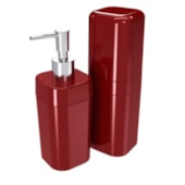 Kit Banho Slpash com Tampa 2 Unidades Vermelho Bold 99182/7465 Coza Kit Banho Slpash com Tampa 2 Unidades Vermelho Bold 99182/7465 Coza