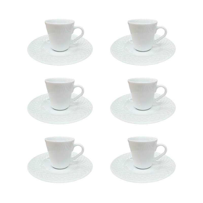 Kit com Xícaras Café e Pires Ingrid em Porcelana Tramontina
