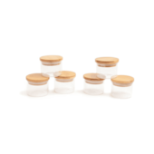 Kit de 6 Potes de Vidro com Tampa Bambu 110ml Oikos
