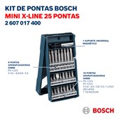 Kit de Bits e Pontas para Parafusadeira Mini X-Line com 25 peças Bosch
